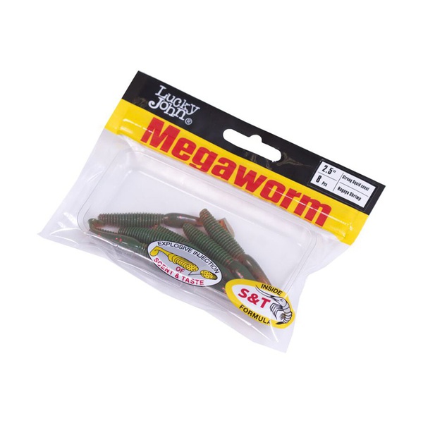 Виброхвосты съедобные Lucky John Pro Series MegaWorm 2,5" (6,3см) 8шт 085