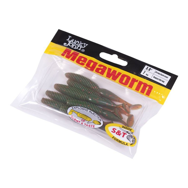 Виброхвосты съедобные Lucky John Pro Series MegaWorm 3" (7,6см) 7шт 085
