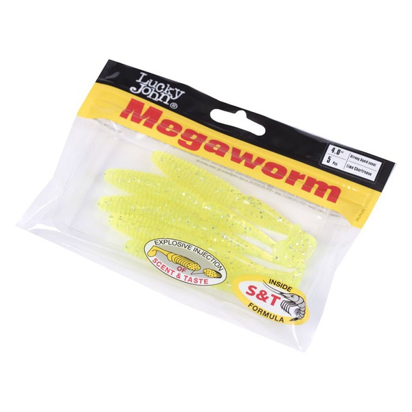 Виброхвосты съедобные Lucky John Pro Series MegaWorm 4" (10,1см) 5шт 071