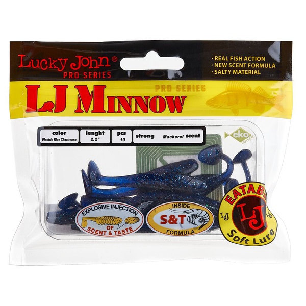 Виброхвосты съедобные Lucky John Pro Series Minnow 2.2" (5.6см) 10шт T52