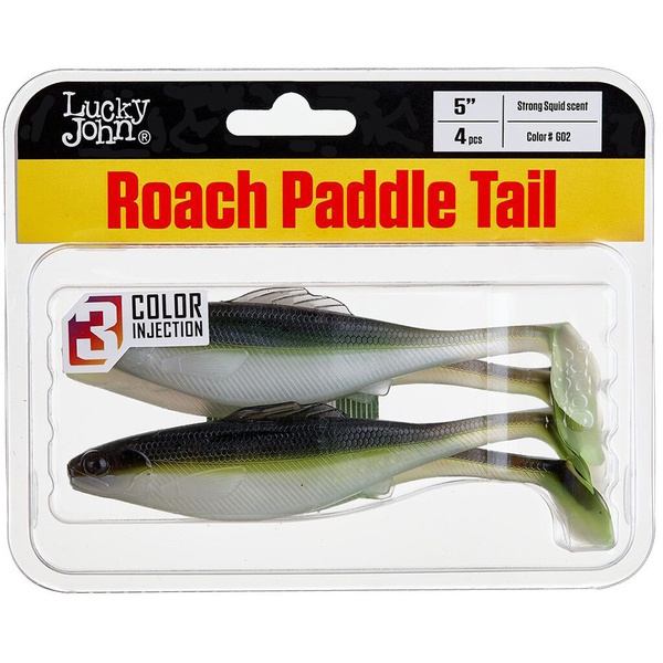 Виброхвосты съедобные Lucky John Pro Series Roach Paddle Tail 5" (12.7см) 4шт G02