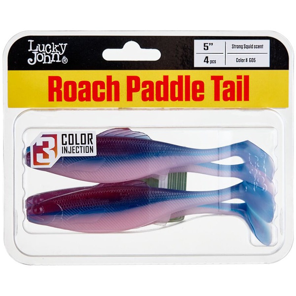 Виброхвосты съедобные Lucky John Pro Series Roach Paddle Tail 5" (12.7см) 4шт G05