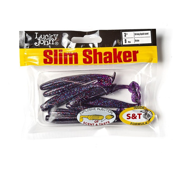 Виброхвосты съедобные Lucky John Pro Series Slim Shaker 3" (7.6см) 9шт S63