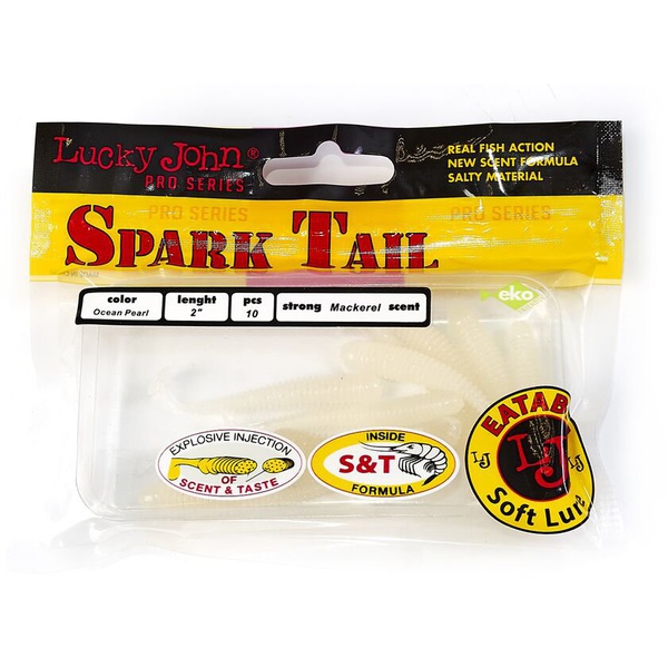 Виброхвосты съедобные Lucky John Pro Series Spark Tail 2" (5см) 10шт 033