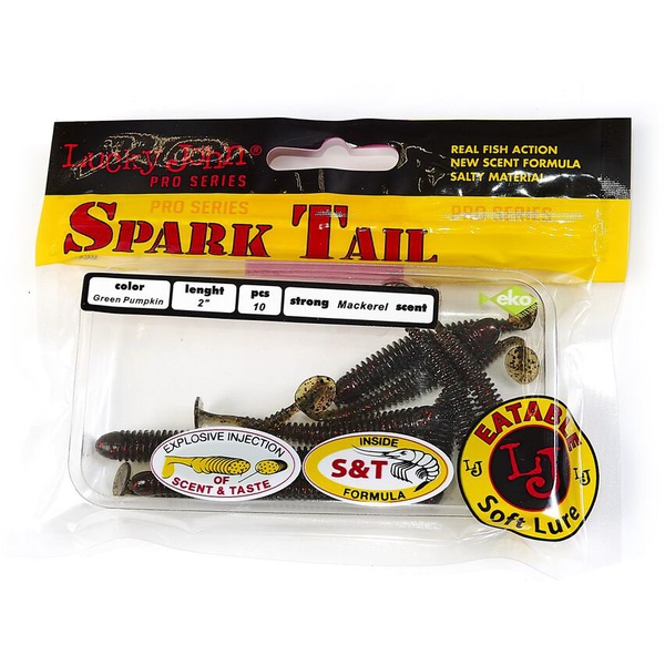Виброхвосты съедобные Lucky John Pro Series Spark Tail 2" (5см) 10шт PA03