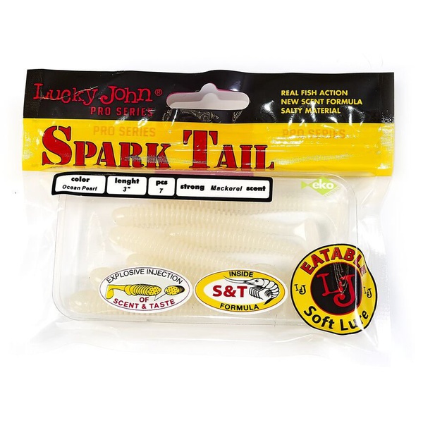 Виброхвосты съедобные Lucky John Pro Series Spark Tail 3" (7,6см) 7шт 033
