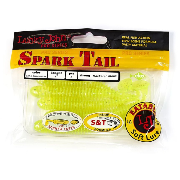 Виброхвосты съедобные Lucky John Pro Series Spark Tail 4" (10,1см) 5шт 071