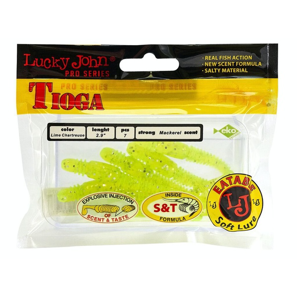 Виброхвосты съедобные Lucky John Pro Series Tioga 2.9" (7.4см) 7шт 071