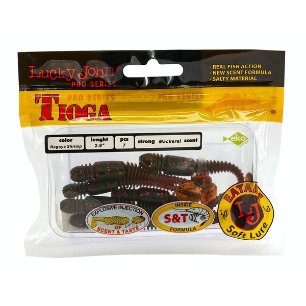 Виброхвосты съедобные Lucky John Pro Series Tioga 2.9" (7.4см) 7шт 085