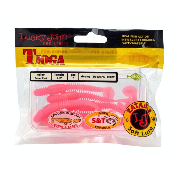 Виброхвосты съедобные Lucky John Pro Series Tioga 2.9" (7.4см) 7шт F05