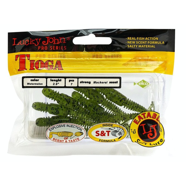 Виброхвосты съедобные Lucky John Pro Series Tioga 2.9" (7.4см) 7шт PA01