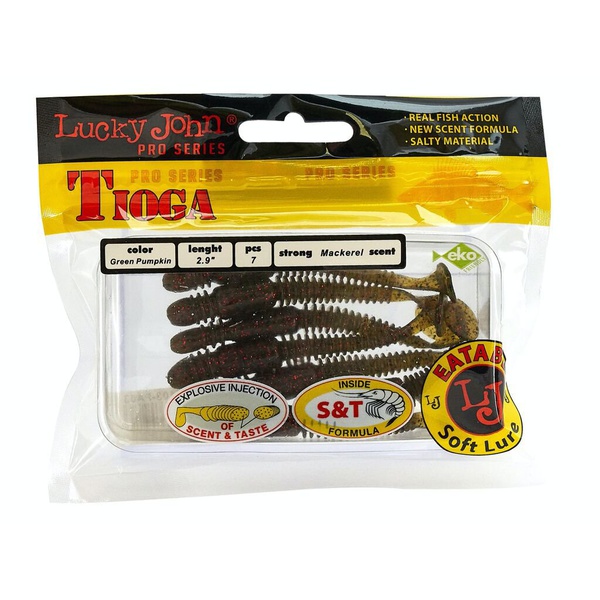 Виброхвосты съедобные Lucky John Pro Series Tioga 2.9" (7.4см) 7шт PA03