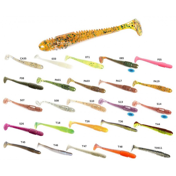 Виброхвосты съедобные Lucky John Pro Series Tioga 2.9" (7.4см) 7шт PA03