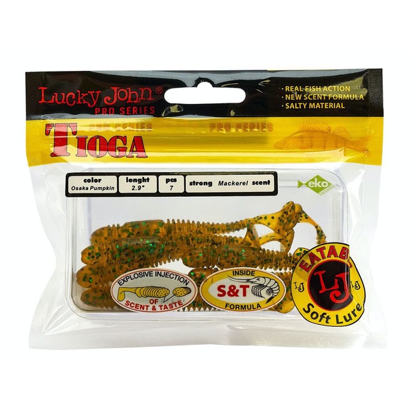 Виброхвосты съедобные Lucky John Pro Series Tioga 2.9" (7.4см) 7шт PA19