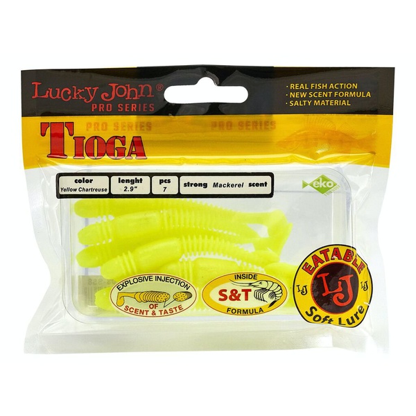 Виброхвосты съедобные Lucky John Pro Series Tioga 2.9" (7.4см) 7шт S88