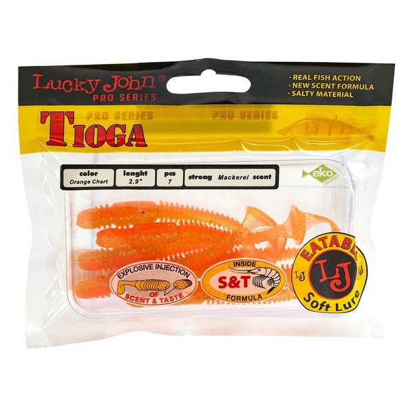 Виброхвосты съедобные Lucky John Pro Series Tioga 2.9" (7.4см) 7шт T26