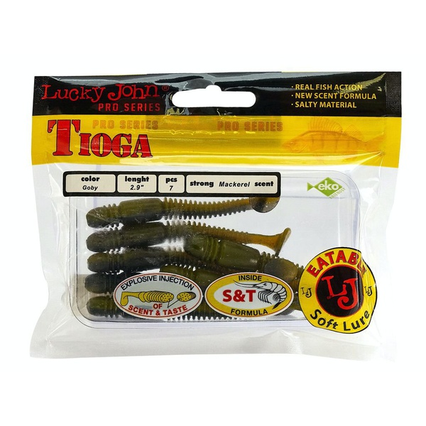 Виброхвосты съедобные Lucky John Pro Series Tioga 2.9" (7.4см) 7шт T45