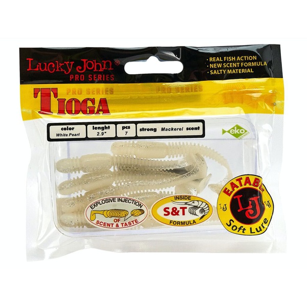 Виброхвосты съедобные Lucky John Pro Series Tioga 2.9" (7.4см) 7шт T47