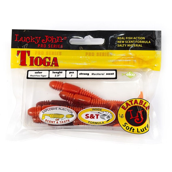 Виброхвосты съедобные Lucky John Pro Series Tioga 2.9" (7.4см) 7шт T48