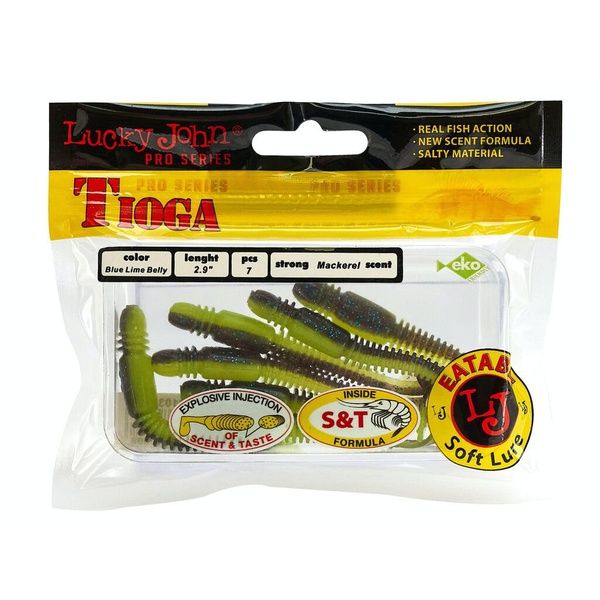 Виброхвосты съедобные Lucky John Pro Series Tioga 2.9" (7.4см) 7шт T53