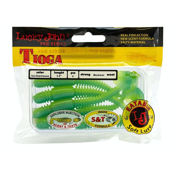 Виброхвосты съедобные Lucky John Pro Series Tioga 3.9" (10см) 5шт T57