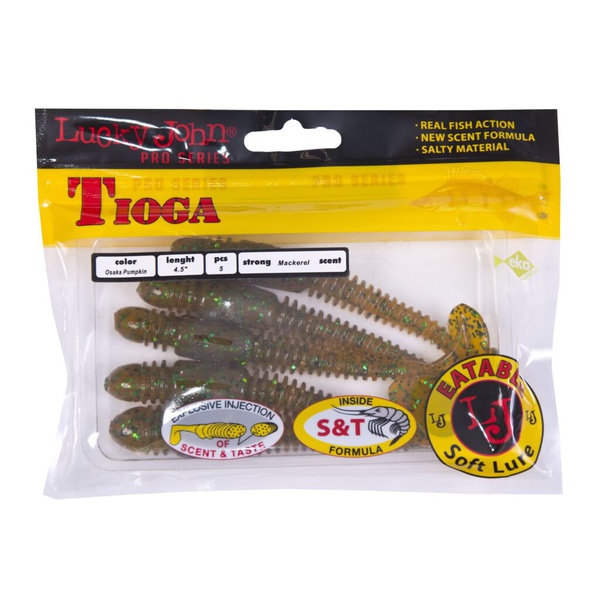 Виброхвосты съедобные Lucky John Pro Series Tioga 4.5" (11,4см) 5шт PA19