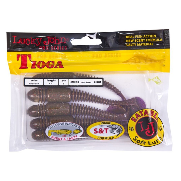 Виброхвосты съедобные Lucky John Pro Series Tioga 4.5" (11,4см) 5шт S13