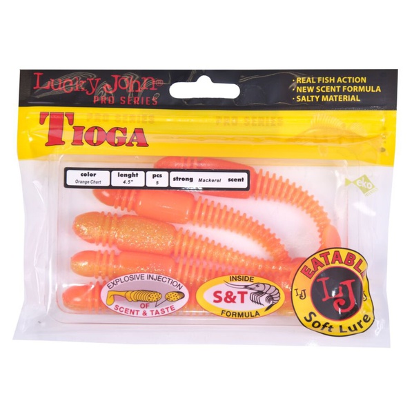 Виброхвосты съедобные Lucky John Pro Series Tioga 4.5" (11,4см) 5шт T26