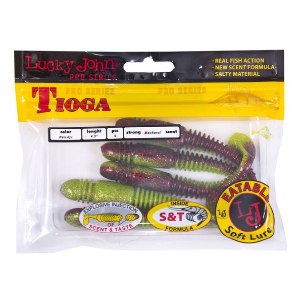 Виброхвосты съедобные Lucky John Pro Series Tioga 4.5" (11,4см) 5шт T44