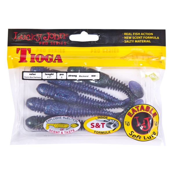 Виброхвосты съедобные Lucky John Pro Series Tioga 4.5" (11,4см) 5шт T52