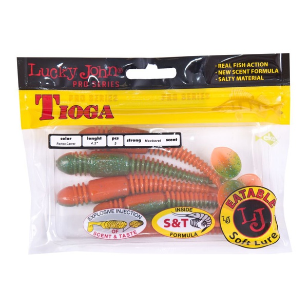 Виброхвосты съедобные Lucky John Pro Series Tioga 4.5" (11,4см) 5шт T56
