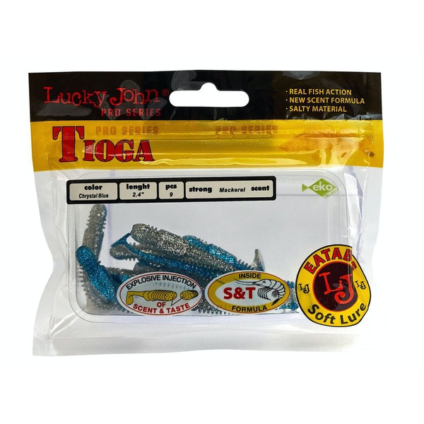 Виброхвосты съедобные Lucky John Pro Series Tioga 2.4" (6,2см) 9шт T05