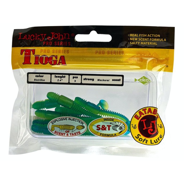 Виброхвосты съедобные Lucky John Pro Series Tioga 2.4" (6,2см) 9шт T50