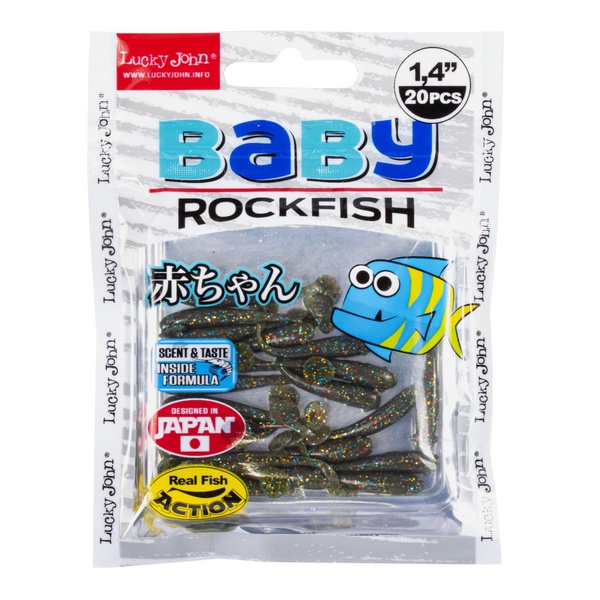 Виброхвосты съедобные Lucky John Pro Series Baby Rockfish 1.4" (3.5см) 20шт F08