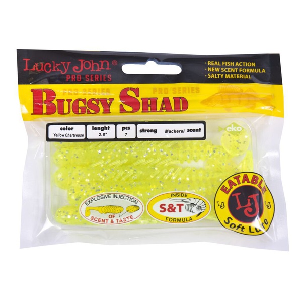 Виброхвосты съедобные Lucky John Pro Series Bugsy Shad 2.8" (7.2см) 7шт 071