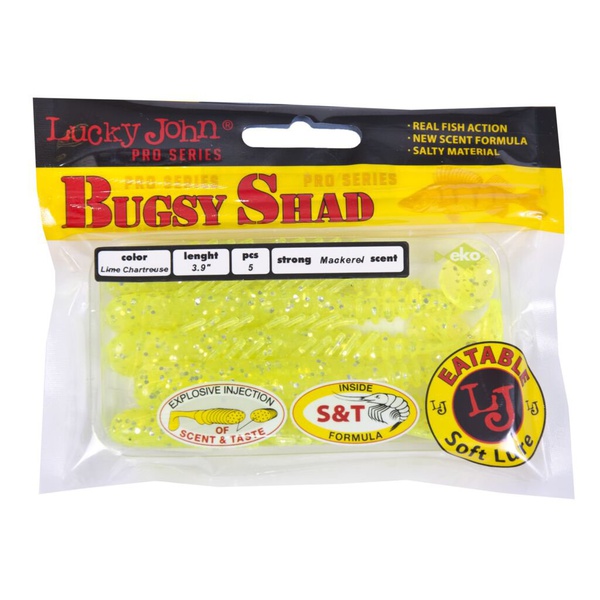 Виброхвосты съедобные Lucky John Pro Series Bugsy Shad 3.9" (10см) 5шт 071
