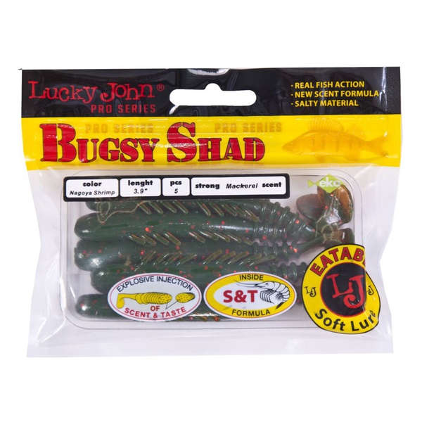Виброхвосты съедобные Lucky John Pro Series Bugsy Shad 3.9" (10см) 5шт 085