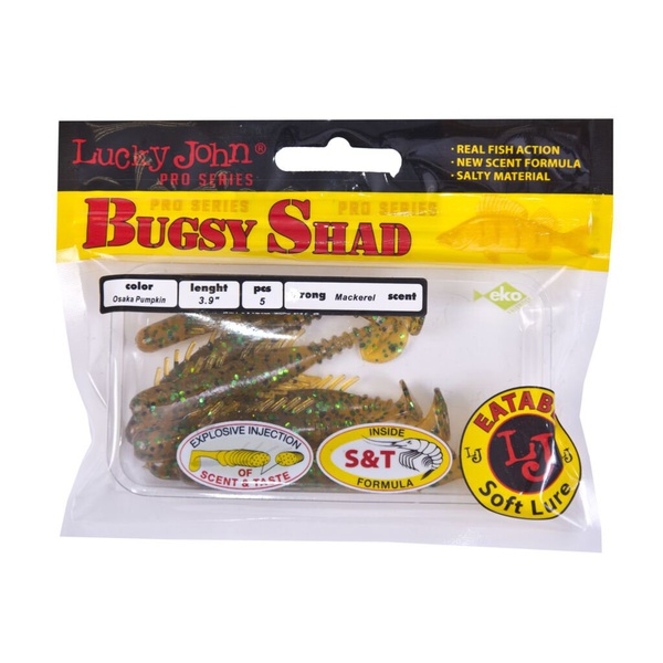 Виброхвосты съедобные Lucky John Pro Series Bugsy Shad 3.9" (10см) 5шт PA19