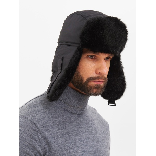 Шапка-ушанка Huntsman Евро (с маской) чёрный, Норка