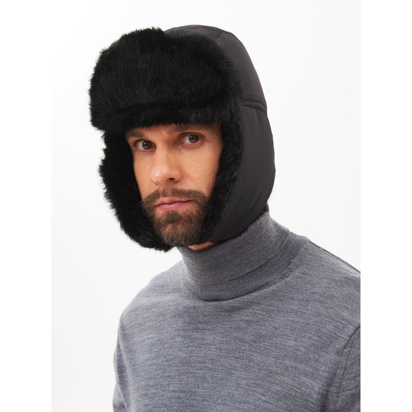 Шапка-ушанка Huntsman Евро (с маской) чёрный, Норка
