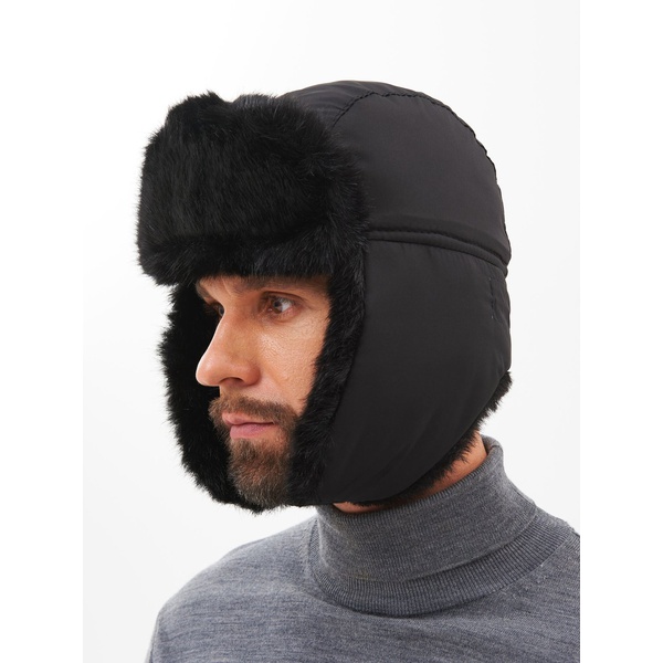Шапка-ушанка Huntsman Евро (с маской) чёрный, Норка