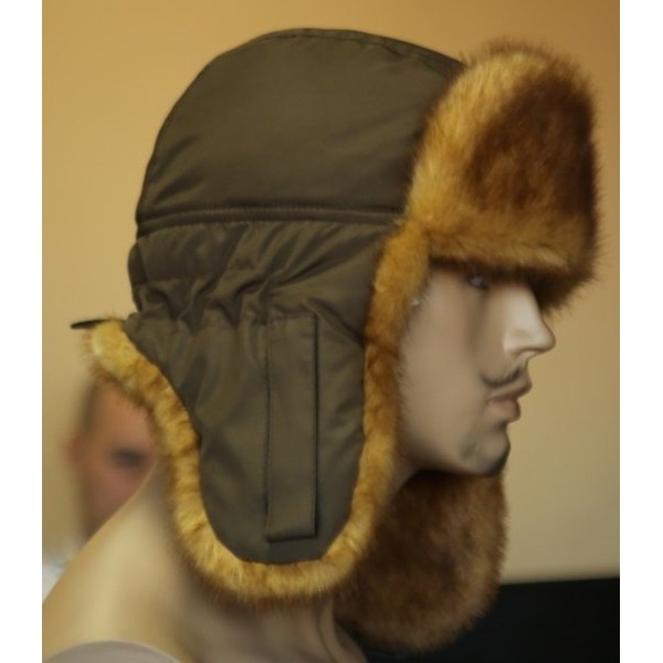 Шапка-ушанка Huntsman Куница бронза, тк. Poly Join Dots