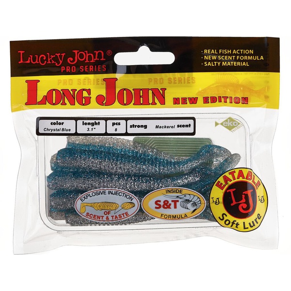 Виброхвосты съедобные Lucky John Pro Series Long John 3.1" (7.9см) 8шт T05