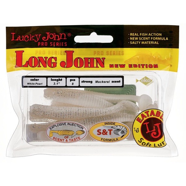 Виброхвосты съедобные Lucky John Pro Series Long John 3.1" (7.9см) 8шт T47
