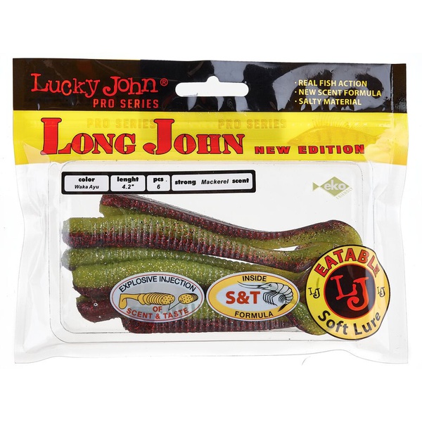 Виброхвосты съедобные Lucky John Pro Series Long John 4.2" (10.7см) 6шт T44