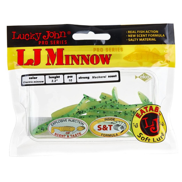 Виброхвосты съедобные Lucky John Pro Series Minnow 2.2" (5.6см) 10шт T18
