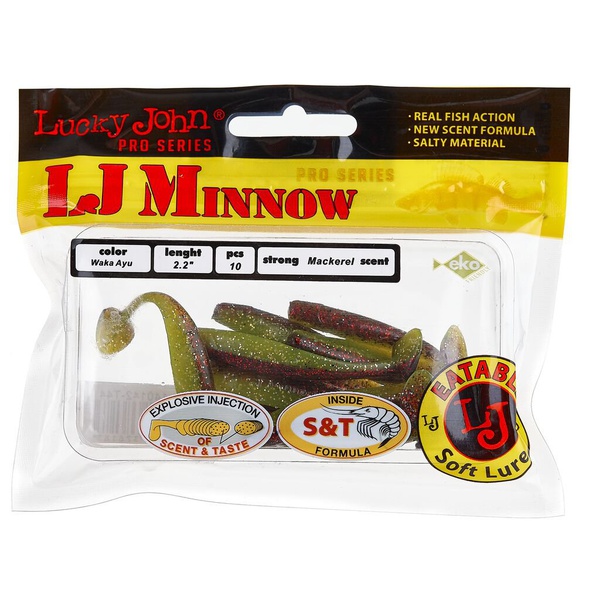 Виброхвосты съедобные Lucky John Pro Series Minnow 2.2" (5.6см) 10шт T44