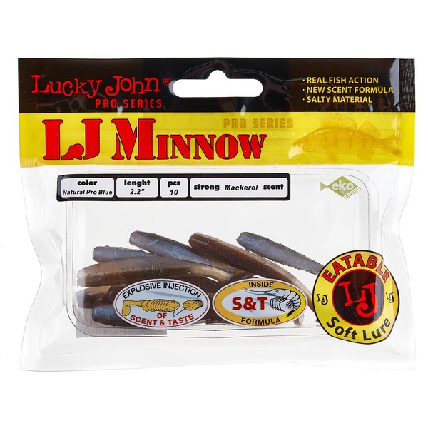 Виброхвосты съедобные Lucky John Pro Series Minnow 2.2" (5.6см) 10шт T46
