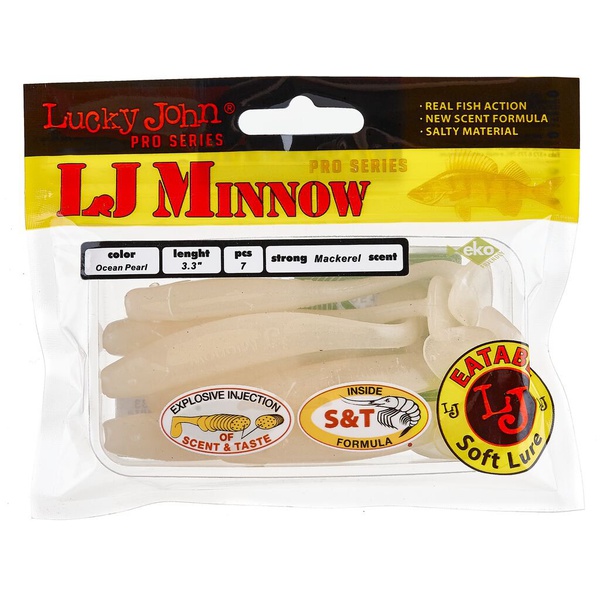 Виброхвосты съедобные Lucky John Pro Series Minnow 3.3" (8.4см) 7шт 033