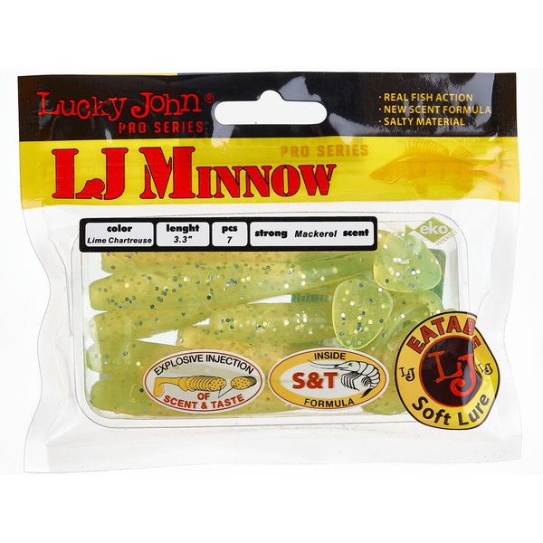 Виброхвосты съедобные Lucky John Pro Series Minnow 3.3" (8.4см) 7шт 071